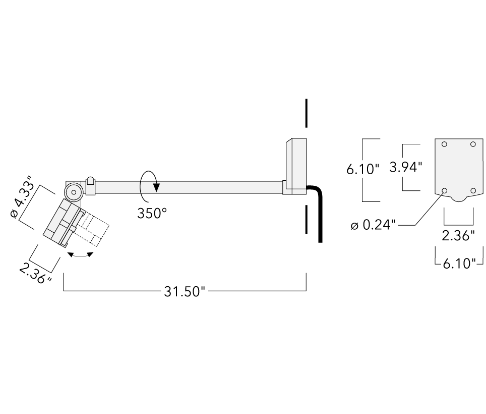 FLC121 LED - Wall bracket Schematics