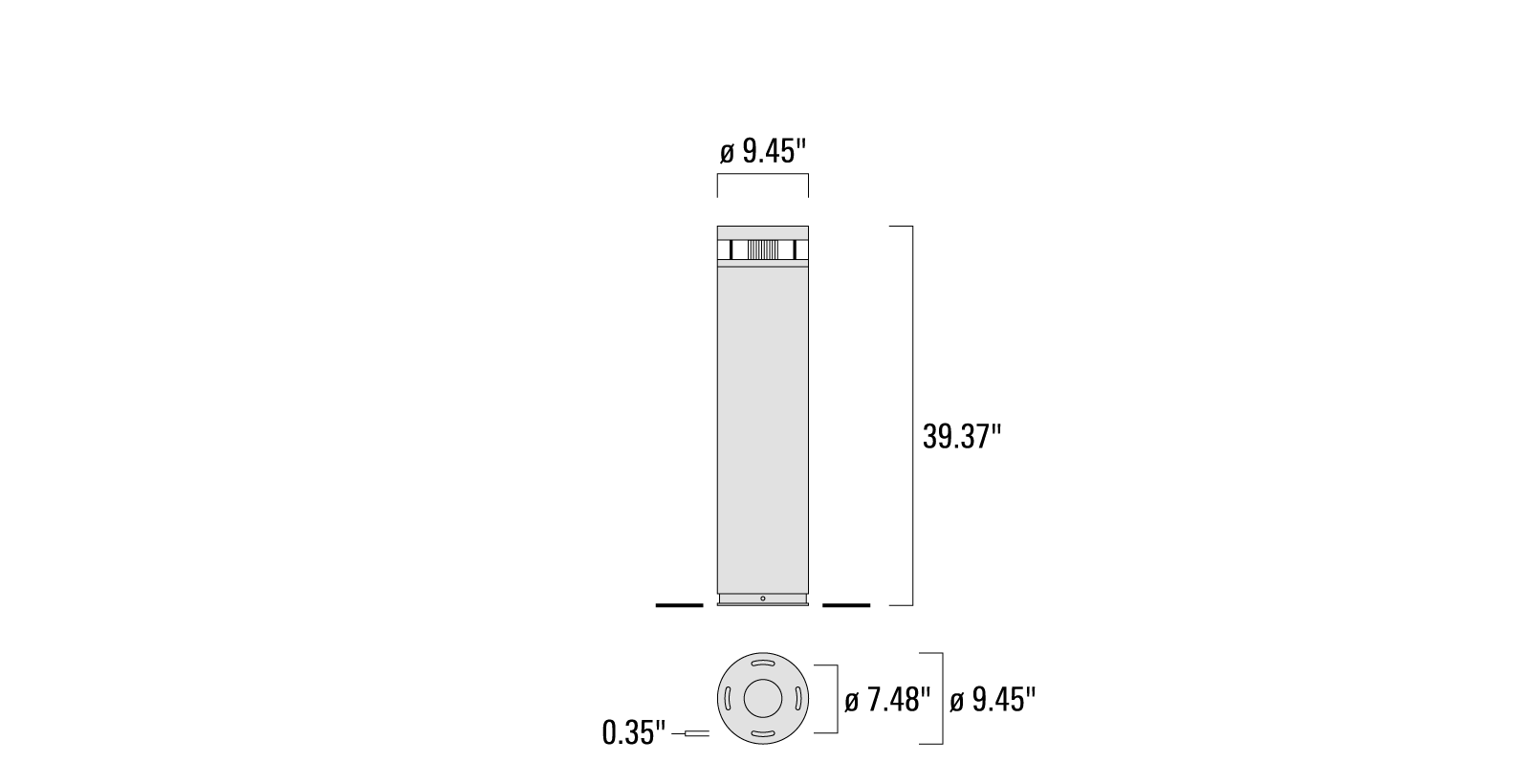 ZFY250 LED-FT Security Bollard Schematics