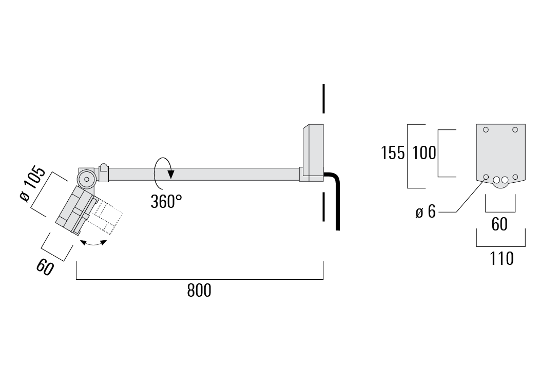 FLC121 LED Wall bracket Schematics