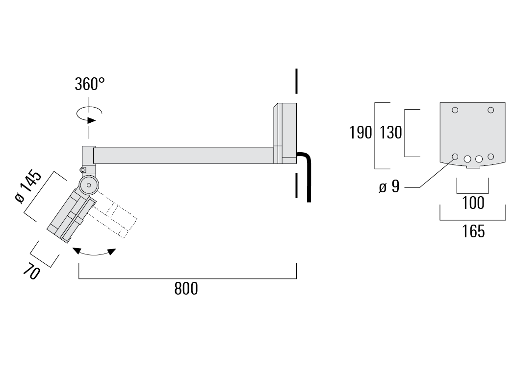 FLC131 LED Wall bracket Schematics