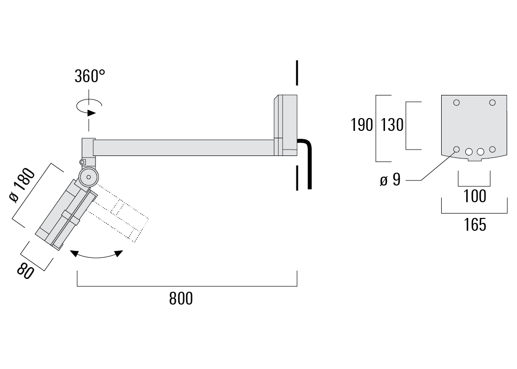 FLC141 LED Wall bracket Schematics